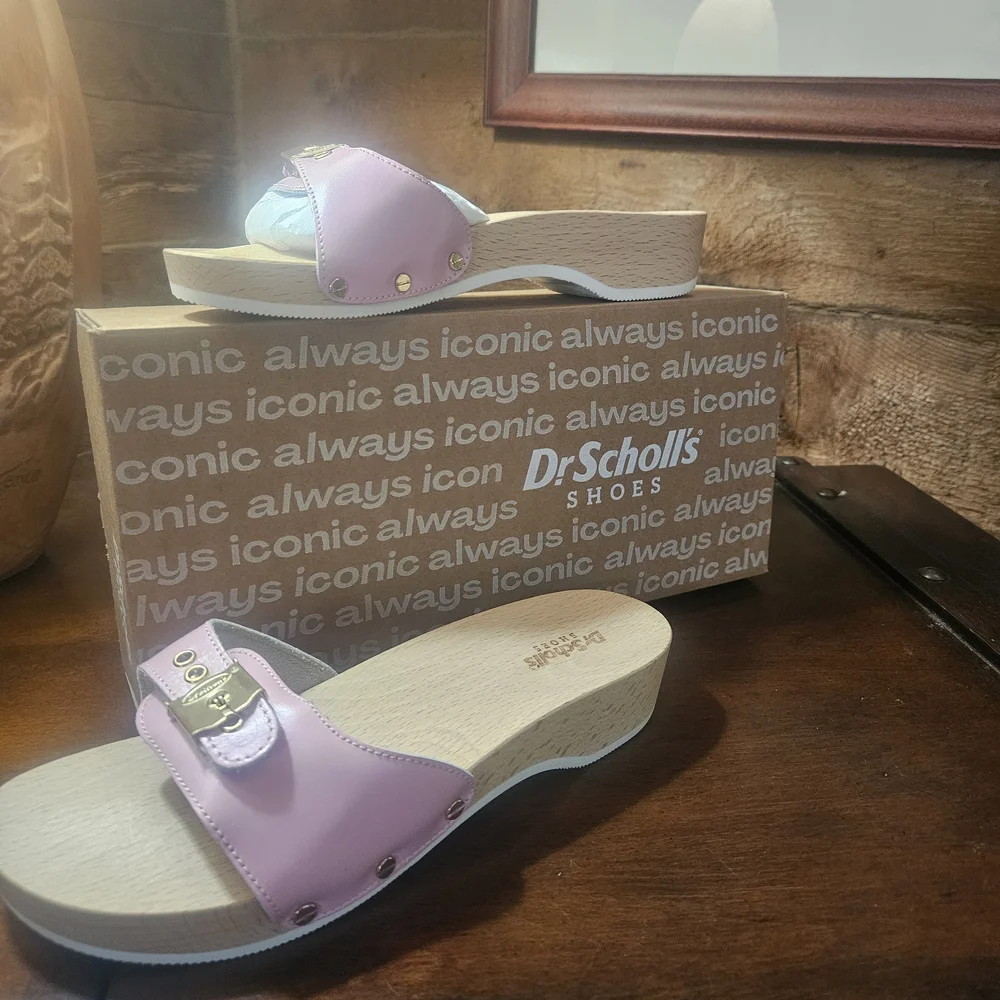 Dr. Scholl's Pink and Gold Mules - Picture 3 of 8